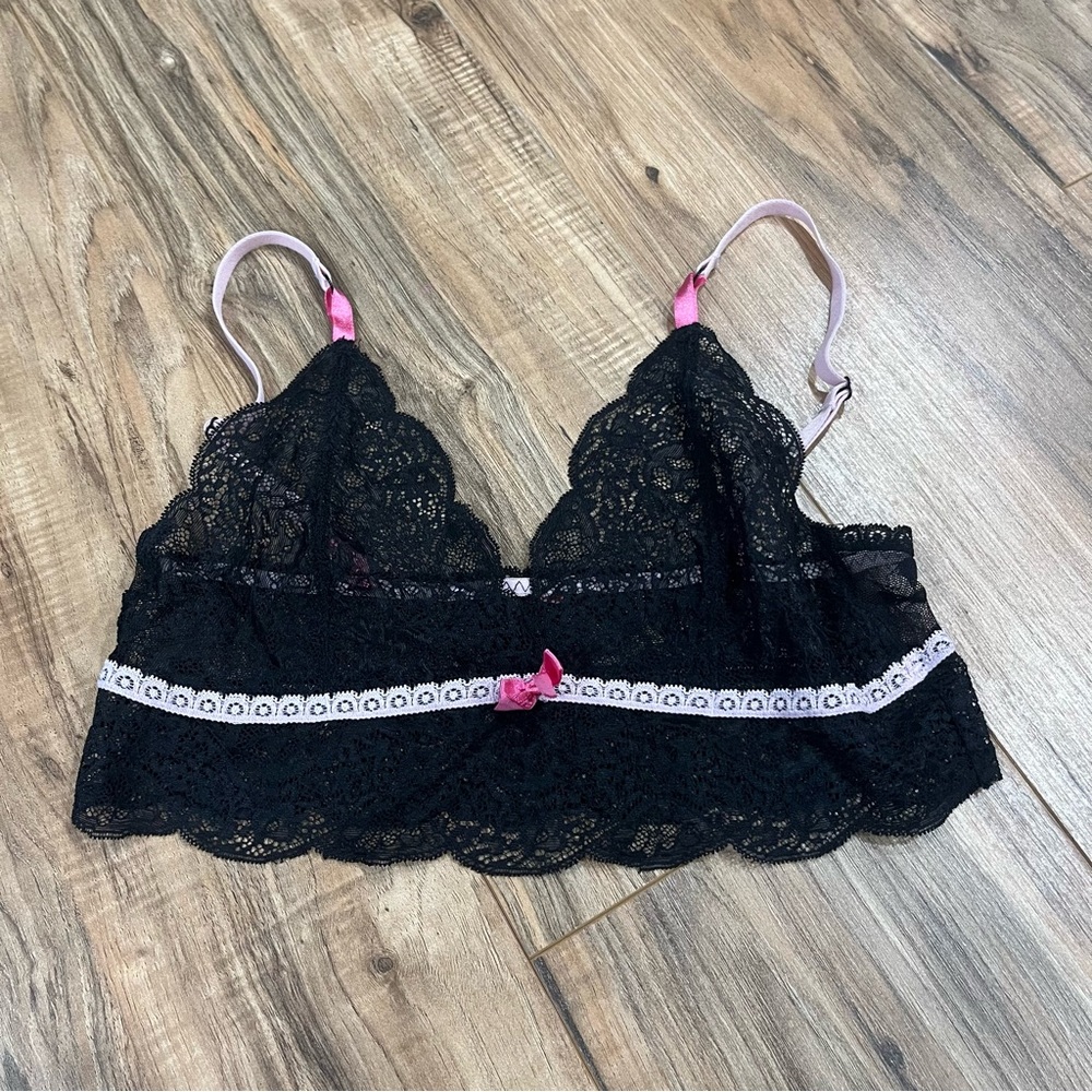 Dainty black lace bralette